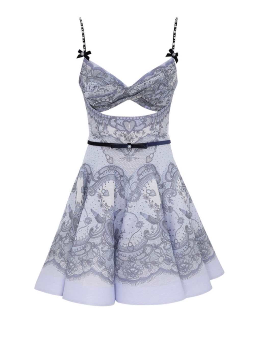 Zimmermann Crush Twist Front Tie Mini Dress Blue Size 2 / US 8